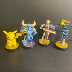 Nintendo Amiibo Figure Lot (4) Shovel Knight Corrin Player 2 Zero Suit Seamus +